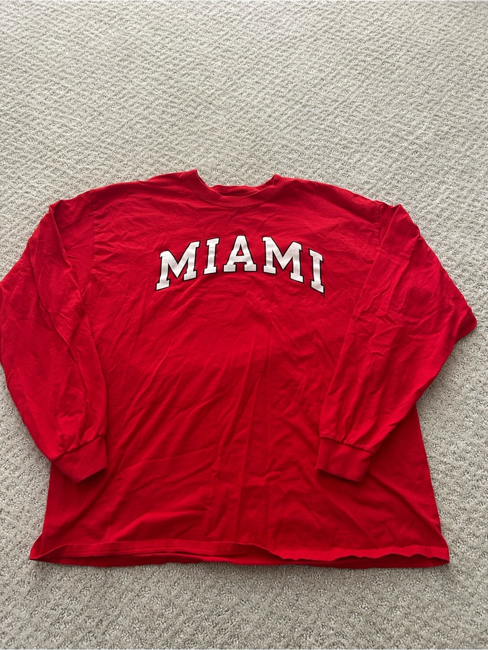 Red 'MIAMI' Long Sleeve Shirt XL
